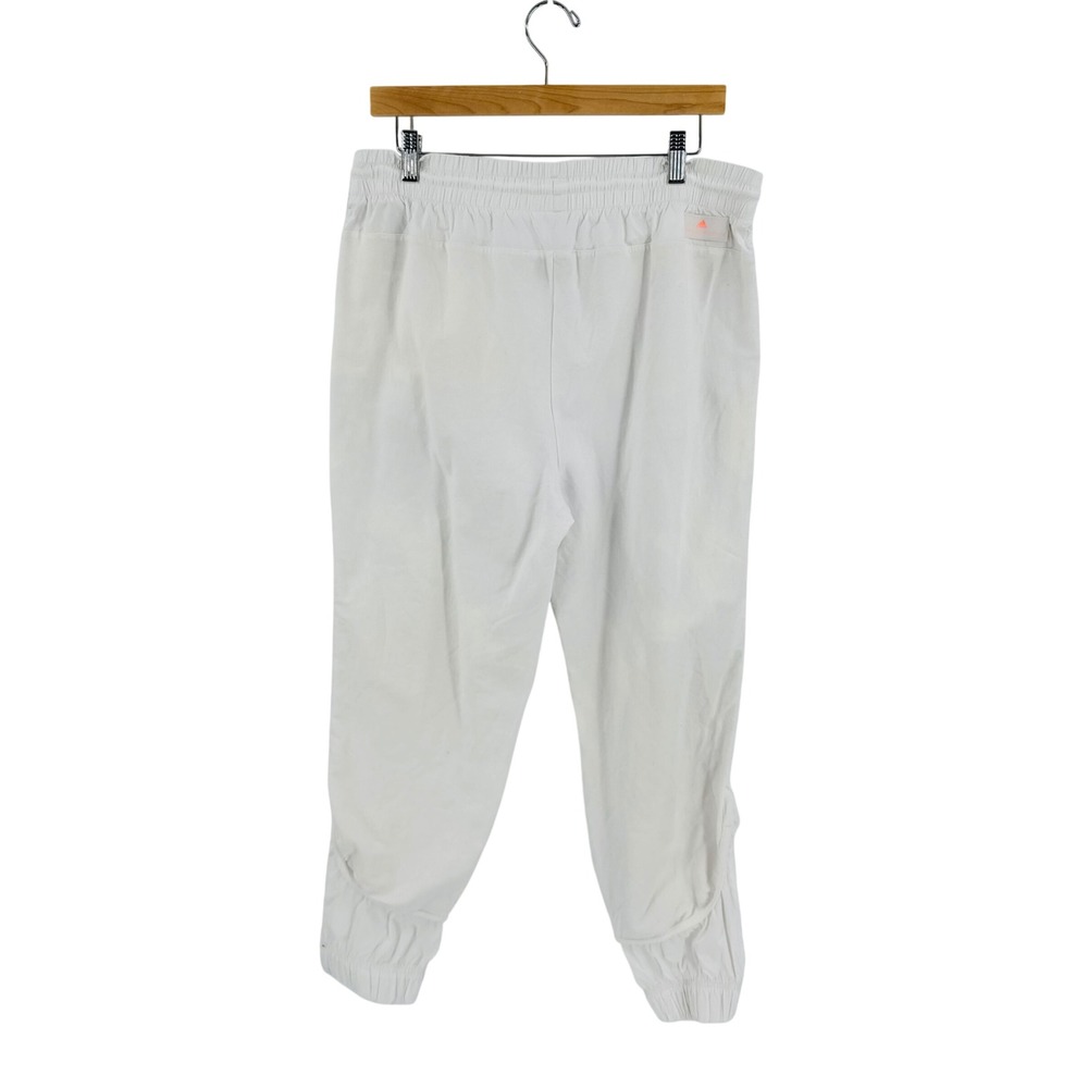 Adidas Stella McCartney White Jogger Pants Tapered Zip Cuff Size 44 Activewear - Picture 2 of 8